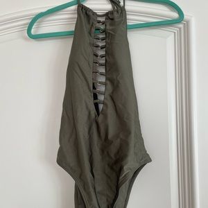 Forever 21 Forest Green One Piece Swimsuit - XL